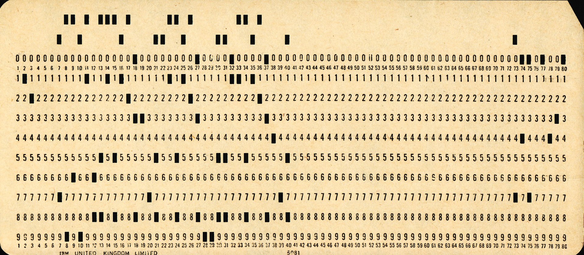 IBM 12-row/80-column punched card